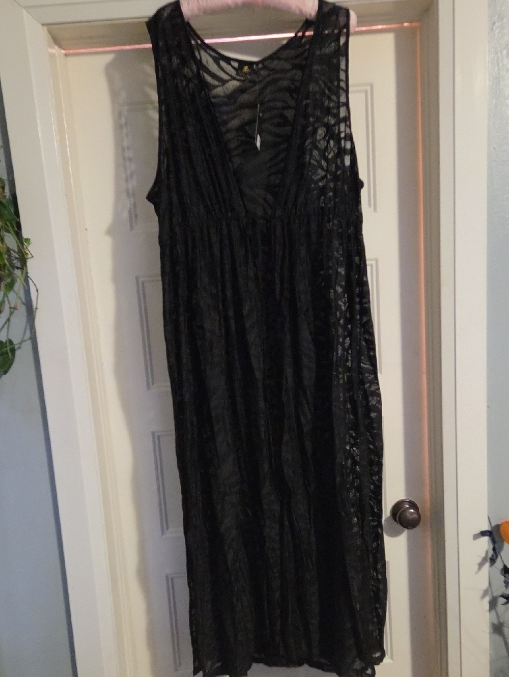 Sea Black Sheer V-Neck Bathing Suit Coverup